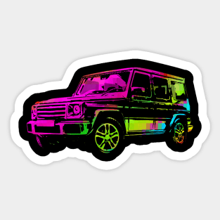 G wagon abstract pixeleted psychedelic colorful design Sticker